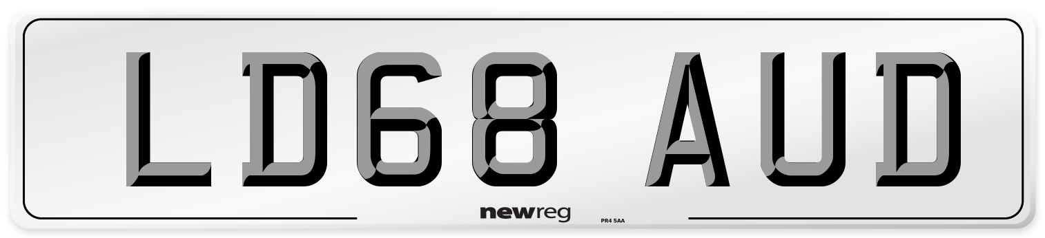 LD68 AUD Number Plate from New Reg